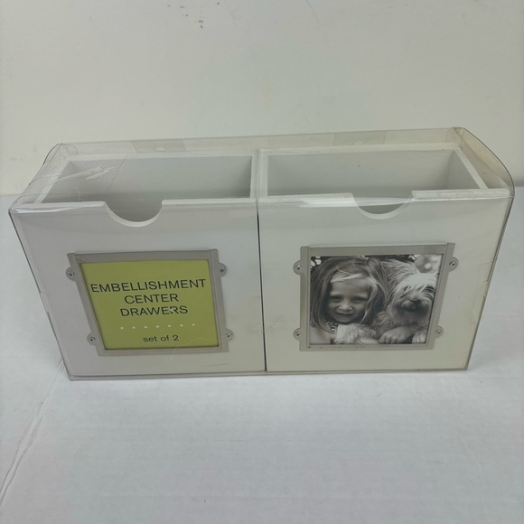 Making Memories-crafting/scrapbook Embellishment Center Drawers-2-pk/white/NIP - Picture 1 of 10